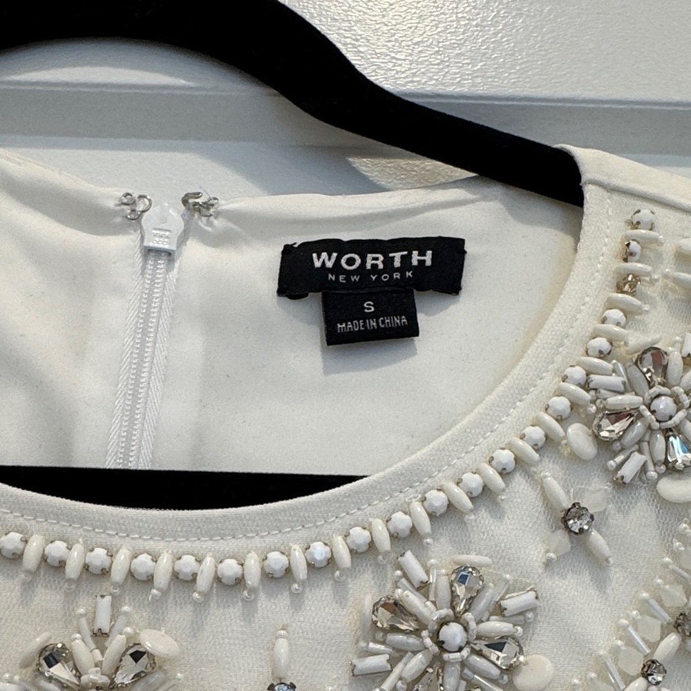 Worth Ivory Dress with Metallic Accents - Picture 2 of 6